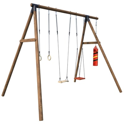 Portique adolescent en bois rond GALDAR BOXE SOULET