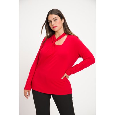 T-shirt, découpe, Slim, col V drapé ULLA POPKEN