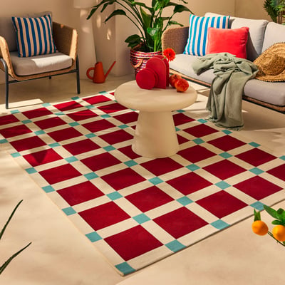 Tapis extérieur à motif damier POSITANO NAZAR RUGS
