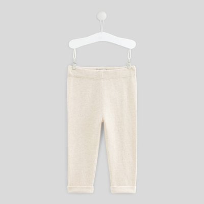 Pantalon en tricot uni en coton BIO, contient de la laine BOUT'CHOU