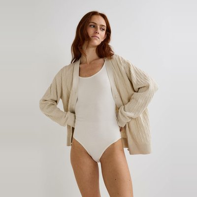 Cardigan col V boutonné en coton BIO MONOPRIX