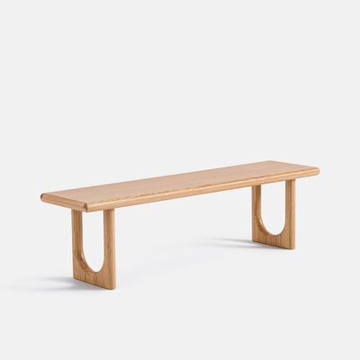 Banco de roble macizo y chapado, 160 cm de largo, DOUVE LA REDOUTE INTERIEURS