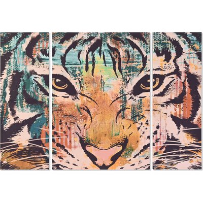 Tableau félins en toile, tigre coloré RECOLLECTION