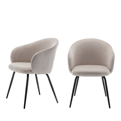 Lot de 2 fauteuils de table en tissu et métal - CALABRA DRAWER