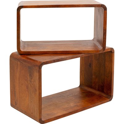 Lot de 2 cubes rectangles en manguier, AUTHENTICO KARE DESIGN