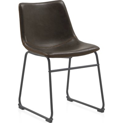 x4 chaises  imitation cuir pieds métal  assise confortable RECOLLECTION