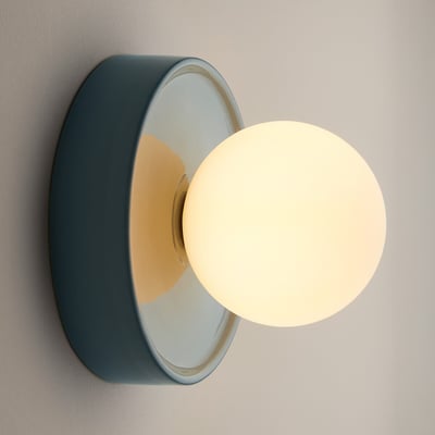 Aplique o plafón, redondo, en cerámica y vidrio opalino, diámetro 16,8 cm, HOLI LA REDOUTE INTERIEURS