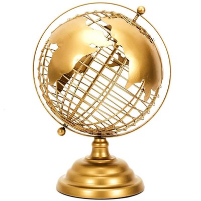 Globe terrestre décoratif en métal doré CMP