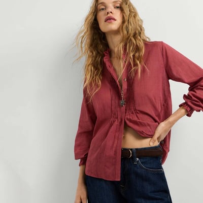 Blouse À Carreaux À Col Mao PEPE JEANS