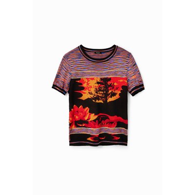 T-shirt maille paysage - ORANGE - S DESIGUAL