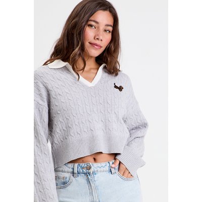 Pull manches longues col polo CACHE CACHE