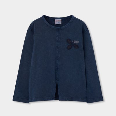 T-shirt fille en maille broderie fleurs BOBOLI