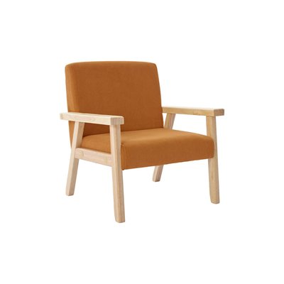 Fauteuil scandinave enfant velours côtelé et bois d'hévéa ISAK KID SWEEEK