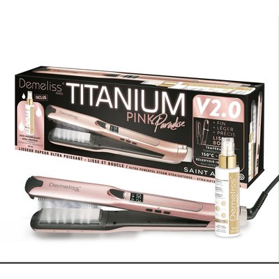 Lisseur vapeur Coffret demeliss titanium 2.0 rose SAINT ALGUE