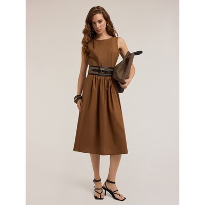 Robe midi sans manches en popeline de coton MOTIVI