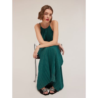 Robe longue en jersey fil textile plissé MOTIVI