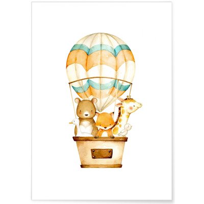 Affiche Montgolfière des Animaux L'AFFICHERIE