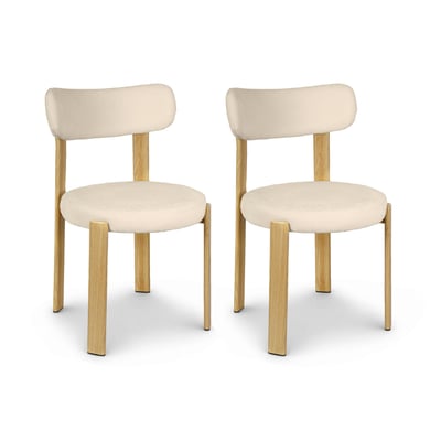 Lot de 2 chaises de table en tissu, LILY NOW'S HOME