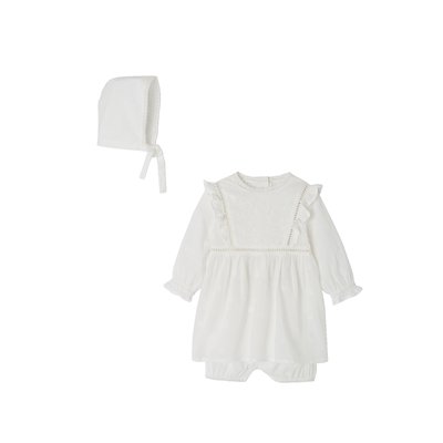 Ensemble cérémonie : robe, bloomer et béguin VERTBAUDET