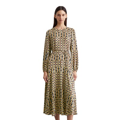 Longue robe exposée en satin de viscose imprimé MARC O'POLO