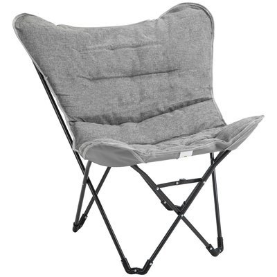 Fauteuil papillon - chaise de camping pliable - gris OUTSUNNY