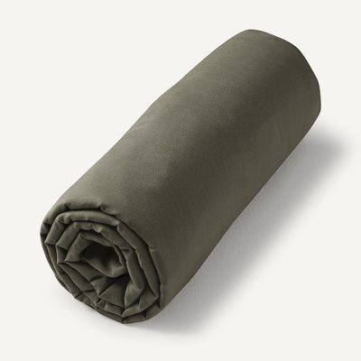 Drap-housse en voile de coton lavé, Gypse AM.PM