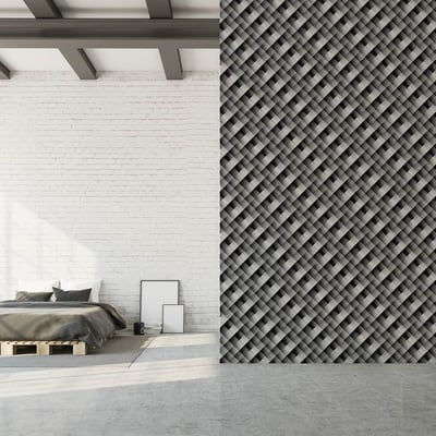 Papier peint graphique tissage HEXOA