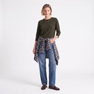 Pull coupe courte manches 3/4 col rond BADRA ARTLOVE
