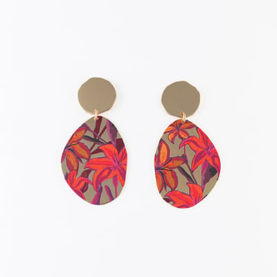 Boucles d'oreilles Balagane imprimé feuillage BALABOOSTE