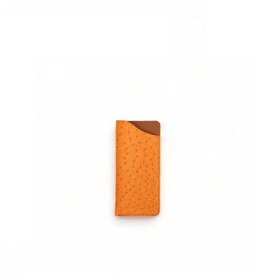 Etui à lunettes en cuir d'autruche français OMB édition Haute-couture OH MY BAG