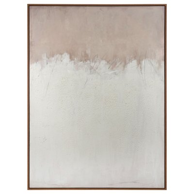 120 x 90cm Natural & White Abstract Canvas with Natural Frame SO'HOME