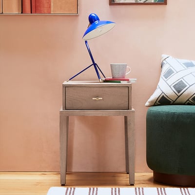 Verne Mango Wood 1 Drawer Bedside Table SWOON