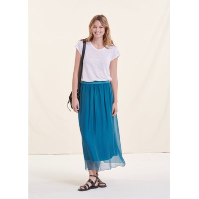 Jupe longue bleu canard clearance