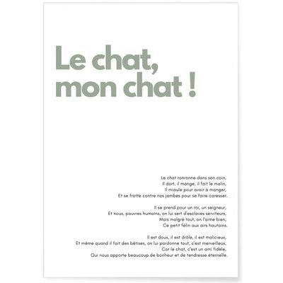 Affiche 'Le chat, mon chat !' L'AFFICHERIE