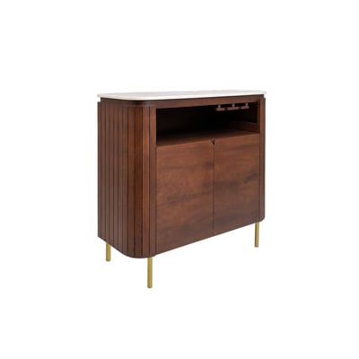 Meuble bar en bois de manguier et marbre  SIENNE MADE IN MEUBLES 
