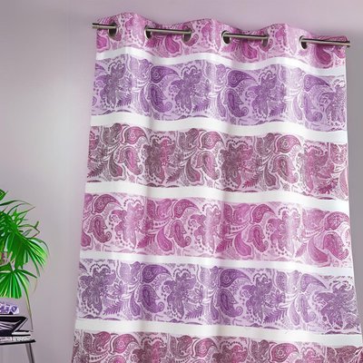 Rideau en jacquard à rayures horizontales fantaisies HOME MAISON