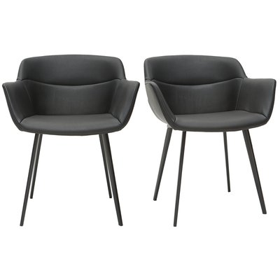 Chaises design noires (lot de 2) NERO MILIBOO