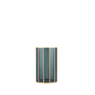 Small Smoked Glass Round Hurricane SO'HOME