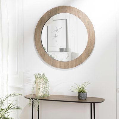 Miroir rond cadre bois moderne LANDAISE PIER IMPORT