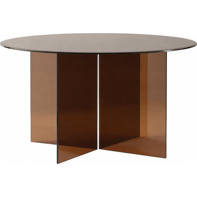 Table à manger ronde en verre RECOLLECTION