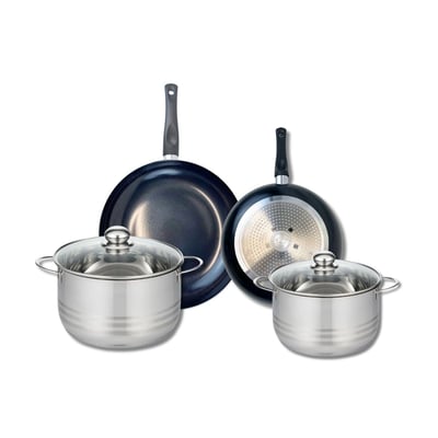 Batterie 2 poêles 24/28cm + 2 faitouts 20/24cm PRIMA BRILLANT ELO