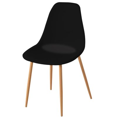 Chaise bois et plastique noir 45x48x85cm WADIGA