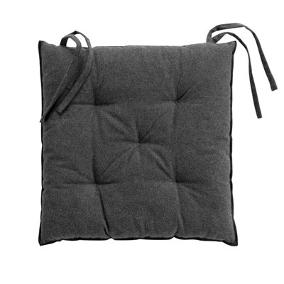 Galette de chaise en coton recyclé et bourdon apparent DOUCEUR D'INTÉRIEUR