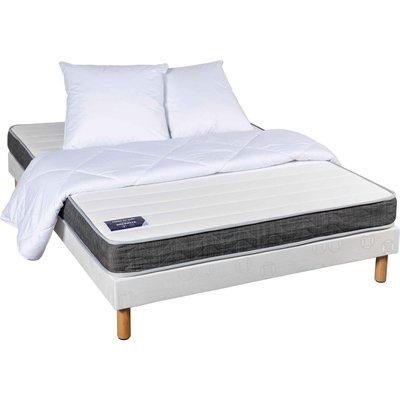 Matelas mousse, sommier, pieds, couette, oreillers TERRE DE NUIT
