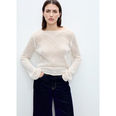 Pull coton maille ajourée MANGO