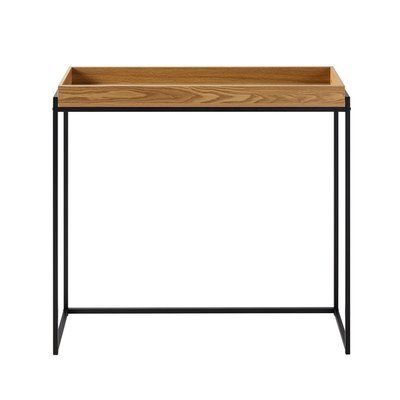 Console avec plateau à rebords et pieds en métal noir - L100 cm CALICOSY