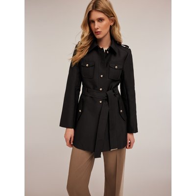 Trench slim en tissu compact de coton mélangé effet satin MOTIVI