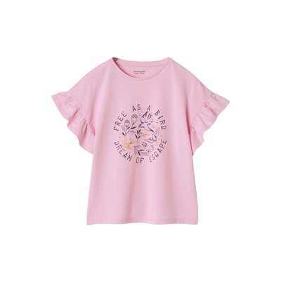 T-shirt manches courtes à volants DENIM FABRIC VERTBAUDET