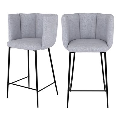Lot de 2 chaises pour îlot central 67 cm en tissu - ROSY RENDEZ-VOUS DÉCO