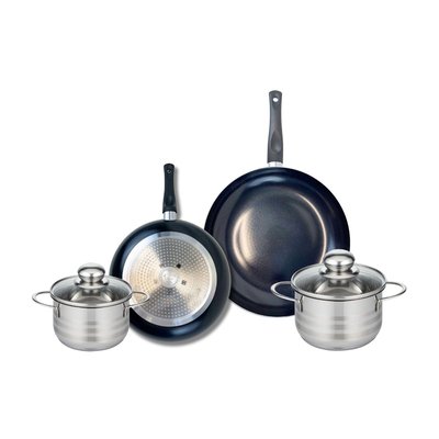Set de 2 poêles 24 et 28 cm et 2 faitouts Prima Brillant ELO